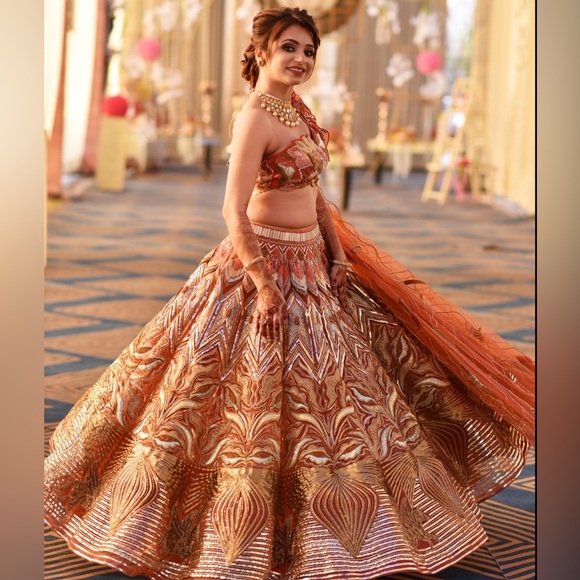 3D Embroidered Lehenga - Picture 2 of 3